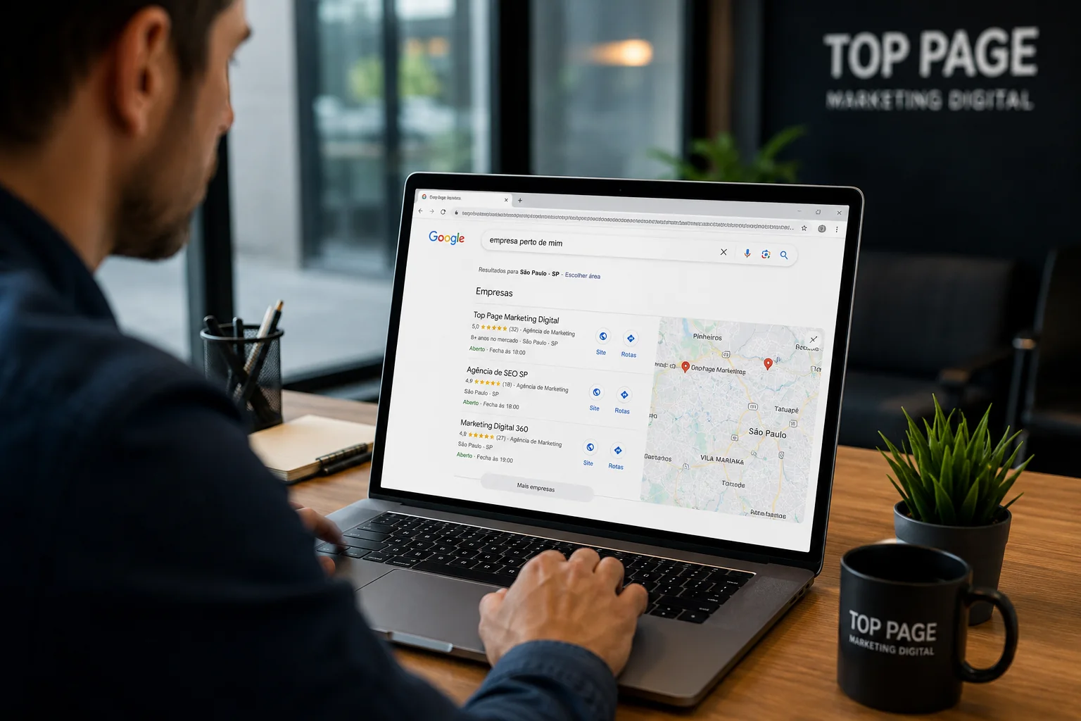 Ilustração comparando agência de SEO e freelancer