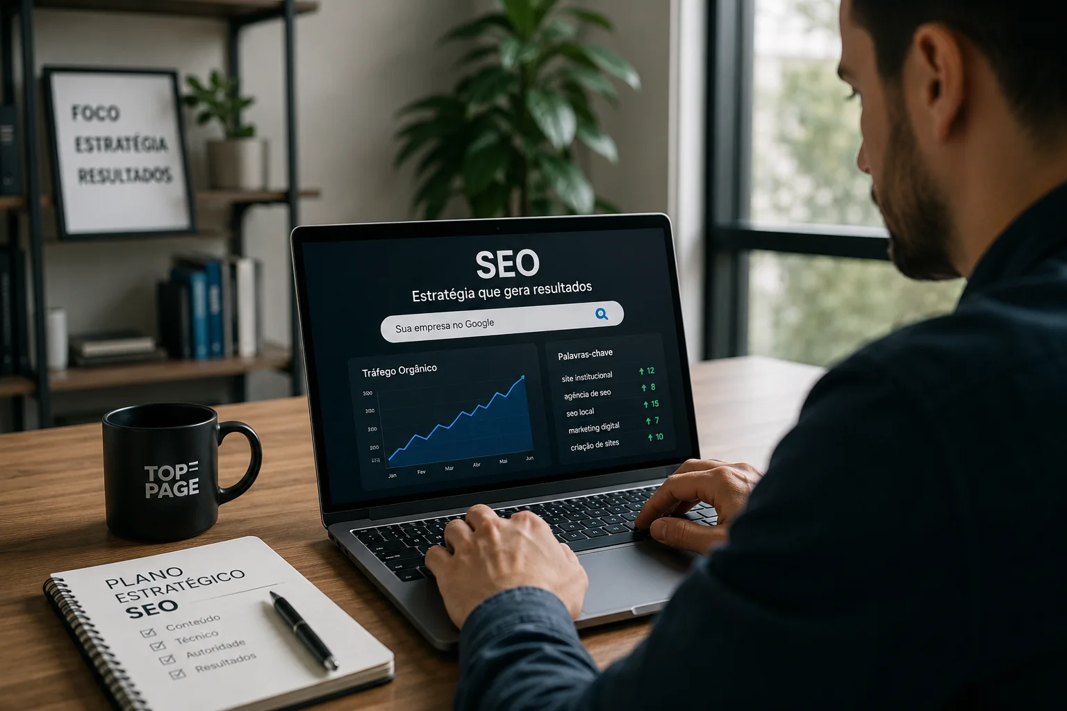 Painel mostrando otimização de imagens para site e SEO