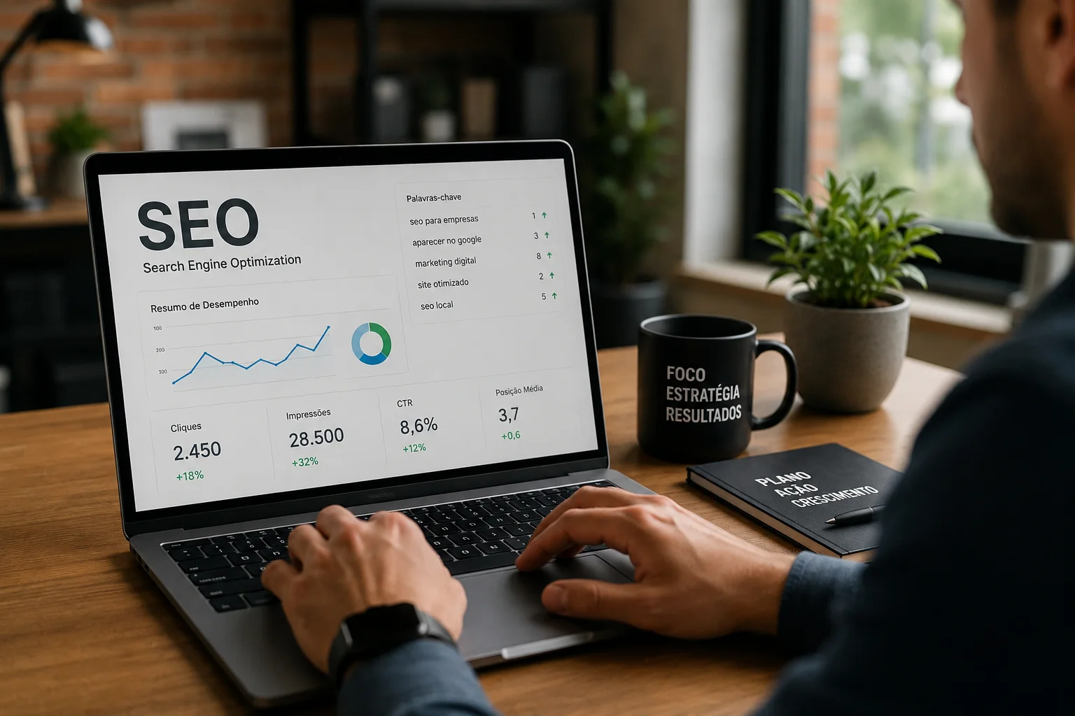 Ilustração de dados estruturados e SEO Local para empresas