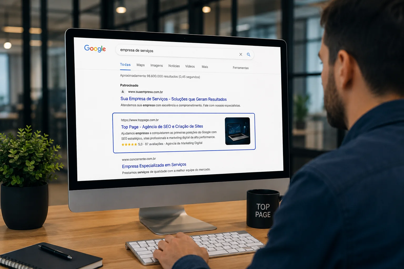 Ilustração de decisão sobre contratação de SEO Local
