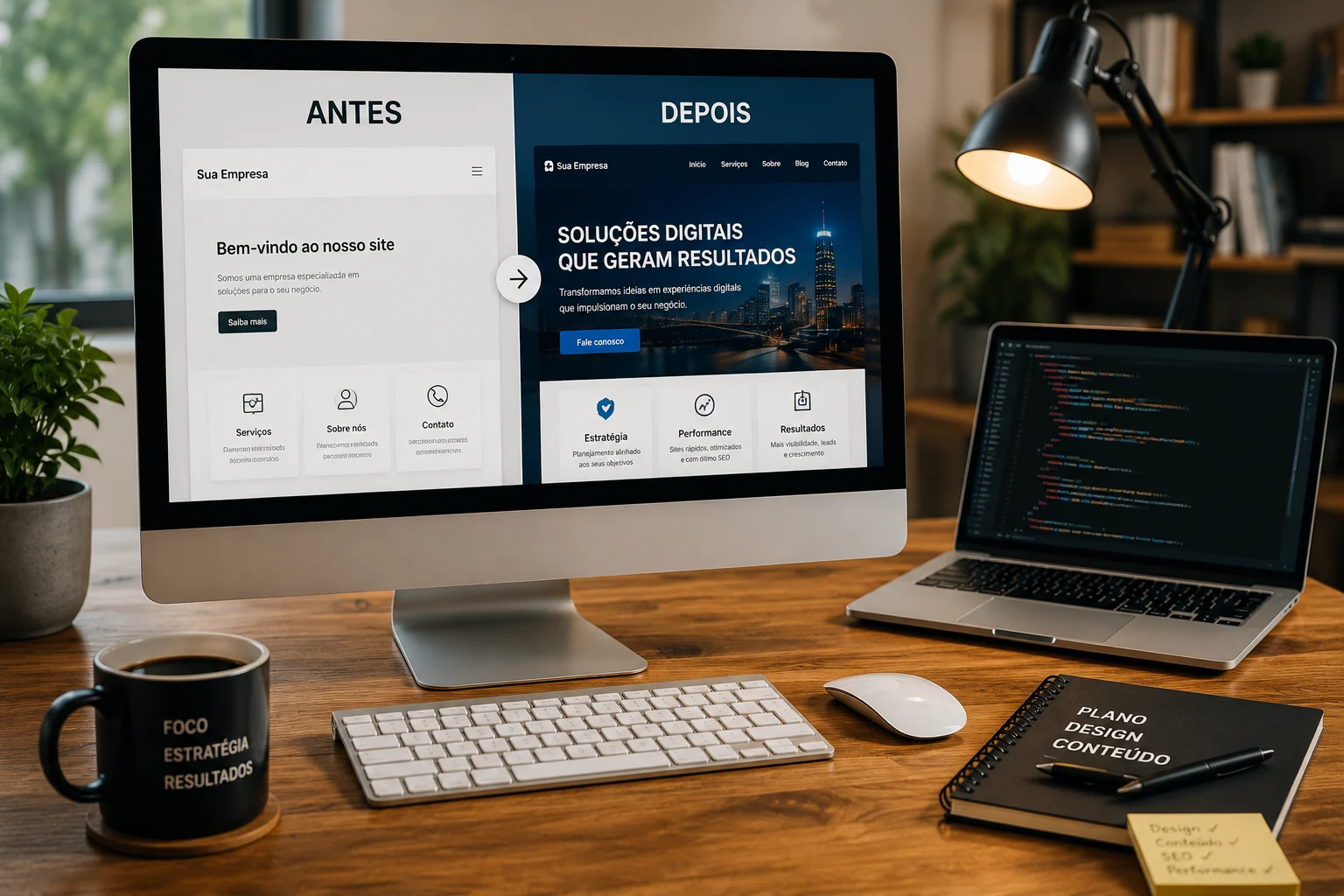Projeto de redesign de site preservando SEO e estrutura de páginas